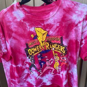 Red Tye Dye Power Rangers Graphic T Shirt Size SM